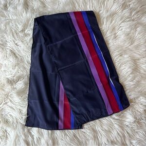 Veresa by Vera Neumann Japanese Scarf Dark Blue Vertical Watercolor Stripes 🫐